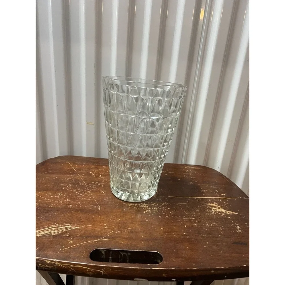 Vintage F.H. Brody & Co. Diamond Pattern Glass Vase